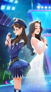 Si-woo performs a pop song with a ghost idol at her side