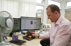 Richard Tubb and Hector the Guinea Pig