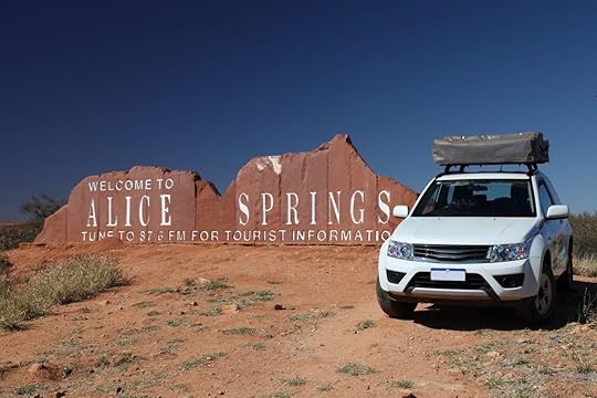 Alice Spring, Northern Territory - August 15, 2014: Welcome Sign, The Red Centre Way