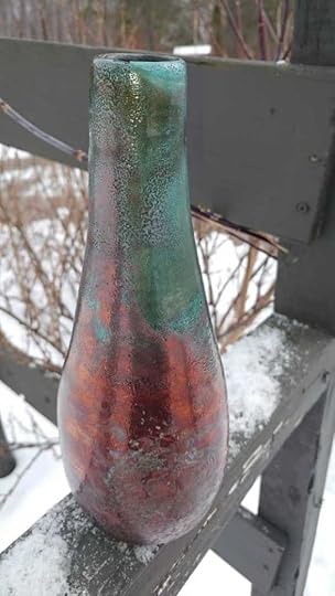 raku pottery vase by The Alchemist's Studio