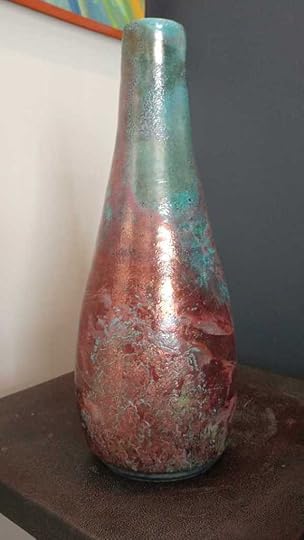 raku pottery vase by The Alchemist's Studio
