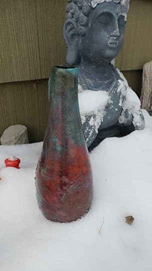 raku pottery vase by The Alchemist's Studio