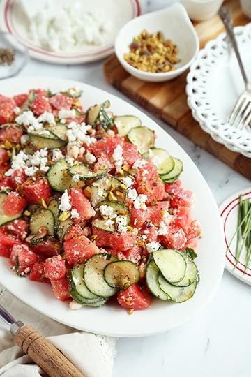Easy Watermelon Feta and Cucumber Salad