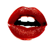 Lips painted a juicy red