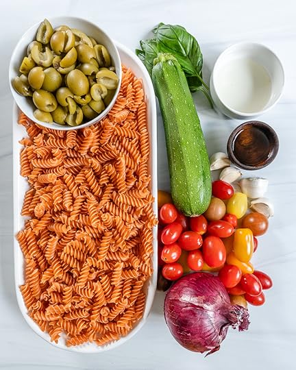 ingredients of summertime pasta