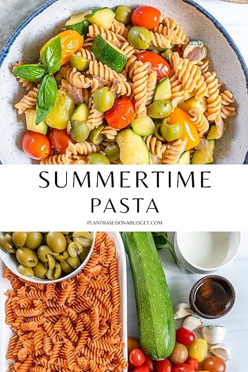 pinterest graphic for summertime pasta