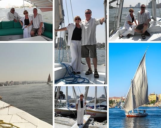 The Backpacking Housewife on a sailing felucca on The Nile Cairo Egypt