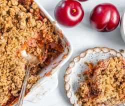 Plum crisp a la mode
