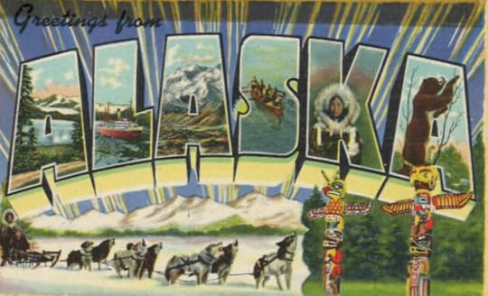 Colorful postcard spelling out 