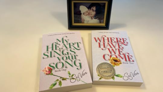 Wishing Shelf Book Awards Finalist Medal, Nikesh & Reena Debut novels and a photograph of my inspiration