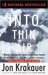 Cover of Into Thin Air, the perfect book for a medium-length plane flight