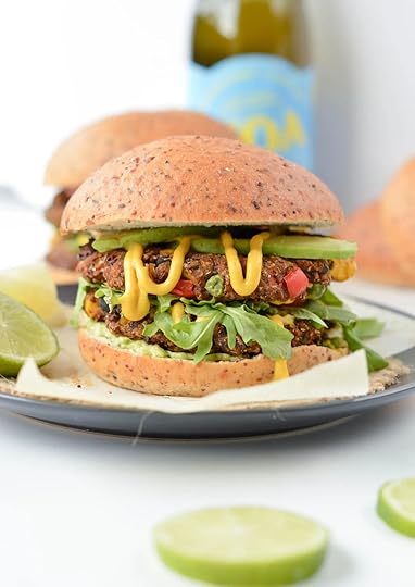 burger on a white plate in a white background