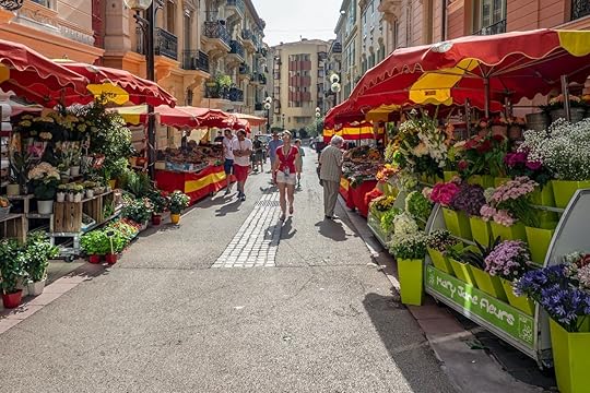 Monaco,,Monaco,-,5262018:,Brightly,Coloured,Market,Stalls,On,Grand, Monaco on a budget