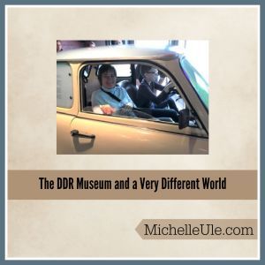 Michelle Ule in a Trabant