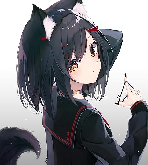Safebooru - 1girl absurdres animal ear fluff animal ears bangs black hair black nails black sailor collar black shirt blush brown eyes closed mouth commentary request eyebrows visible through hair from behind