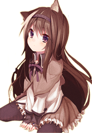 Download The Super Cutiness Of Neko Girl - Anime Girl With Brown Hair And Cat Ears - Full Size PNG Image - PNGkit