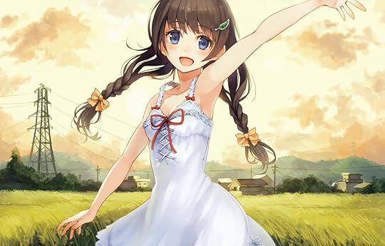 Wallpaper the sky, girl, clouds, joy, nature, wire, home, anime, art, braids, bows, paseri images for desktop, section прочее - download