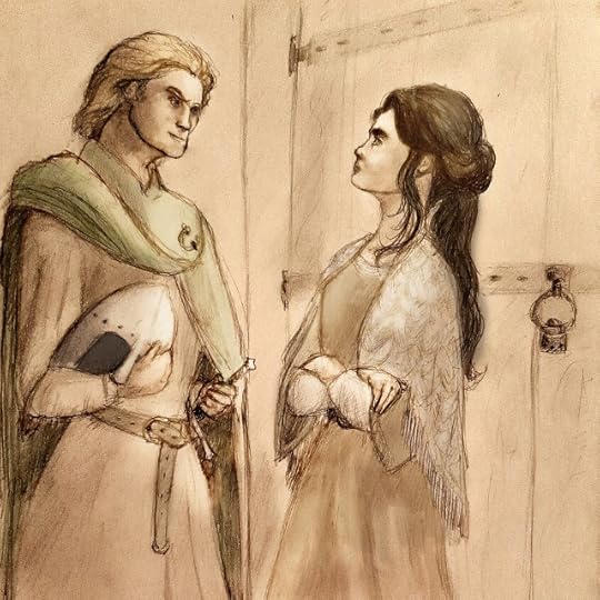 Clara y Edward en la puerta de la taberna