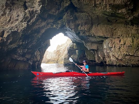 Cathy exploring caves