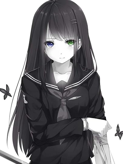 anime girl with long gray hair - Otaku Wallpaper