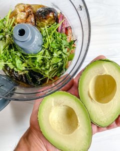 Creamy Tomatillo Avocado Salsa Verde process