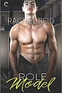 Super hot dark-haired abtastic hockey player in padding on his lower half (only) in a locker room