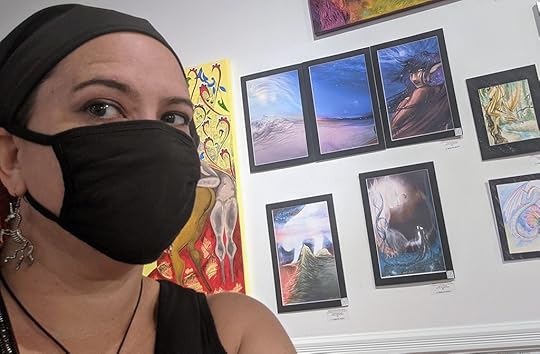 Me in front of my art at Sensory Overload 2021