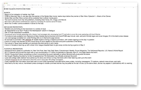 FCBD Talking Points I compiled for other Diamond folks to use.