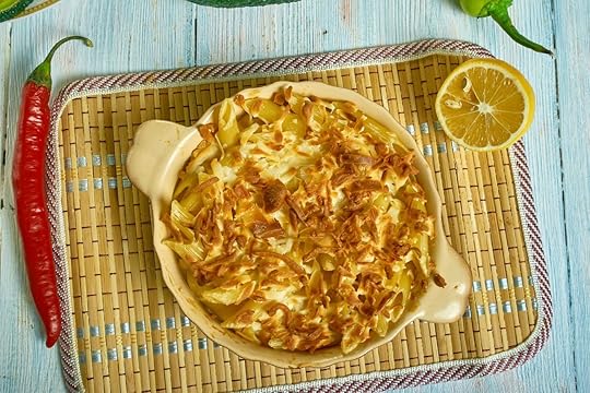 Macaroni and Cheese Pie, Caribbean cuisine, Traditional assorted dishes, Top view., mac and cheese