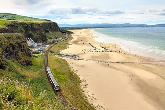 Downhill beach is located on the north coast of Northern Ireland between the towns of Limavady and Castlerock. It is part of the renowned Causeway coastal route., train journeys