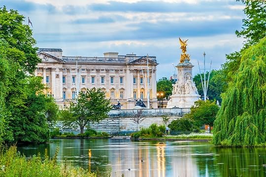 Buckingham Palace seen from St. James Park in London, royal family