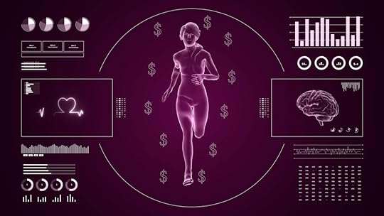 A purple graphic with a host of fitness metrics.