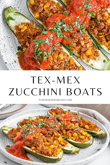 pinterest graphic of zucchini boats