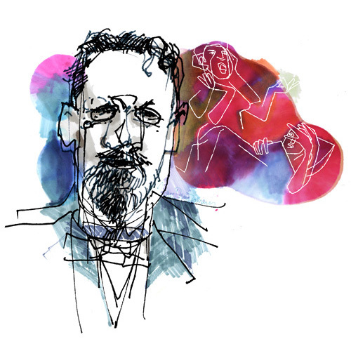anton-tsjechow-portret-tekening