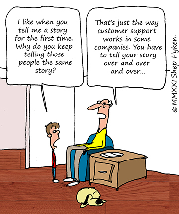 Repeating your story with customer support