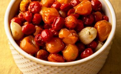 A bowl of cherry tomato confit