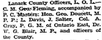 orange lodge lanark county officers 1946