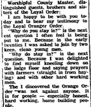 orange order address 1957