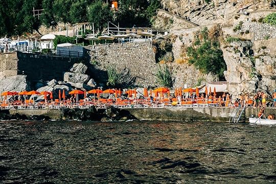 European beach clubs Lido one fire beach praiano