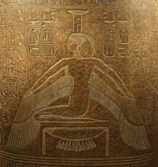 Nephthys in Her protective stance, mirroring Isis