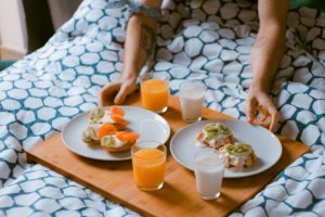 caring day behavior-breakfast in bed