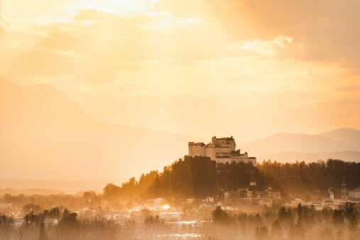 Photo of hill-top castle in Salzburg