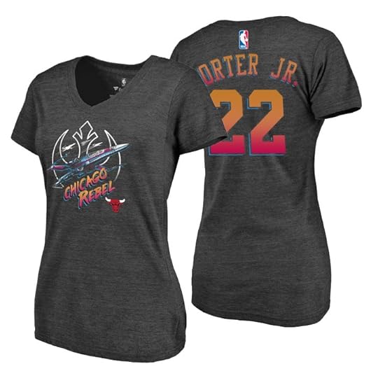 Stitched Women’s Chicago Bulls Black Short Sleeve Star Wars Rebel #22 Otto Porter Jr. T-Shirt NBA Jerseys Sale Off