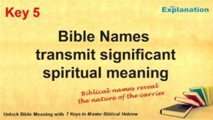 Bible names transmit significant spiritual meaning.