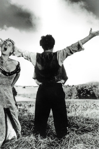 Harriet Andersson and Åke Fridel in Sommarnattens leende (1955)