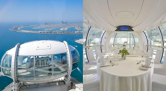 Interior of cabin of world's largest and tallest observation wheel in Dubai