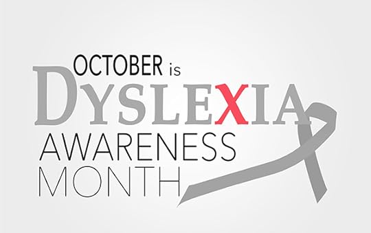 A banner featuring the words October is Dyslexia Awareness Month. Studying the genetics of dyslexia can make earlier diagnosis possible, enabling children to get the the help they need as soon as possible.