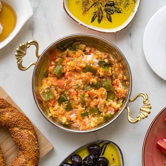 A pan of Menemen (Turkish Scrambled Eggs)