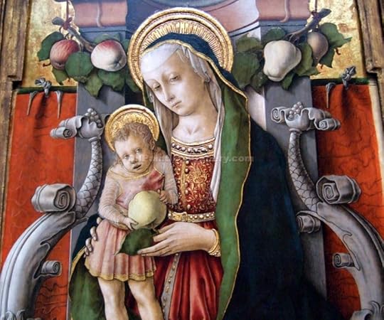 Мадонна с мледенцем в яблоках и грушах. Мол, сами решите, какой фрукт подходит больше по ситуации. Сarlo Crivelli, Madonna and Child with Fruit.