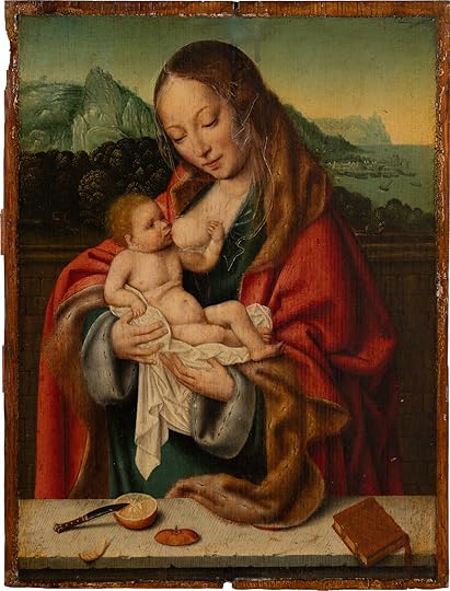 В работе неизвестного антверпенского мастера Мадонна изображена с апельсином. Чем вам не лимон? ANTWERPENER (?) MEISTER UM 1525 Madonna mit Kind vor einer Landschaft, ca. 1520 – 1530